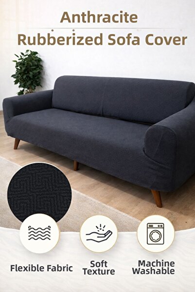 coverbox 3-Person Elastic Sofa Cover |   Jacquard Patterned Washable Sofa Cov...