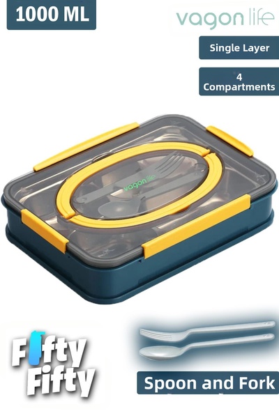 Vagonlife صندوق الغداء بينتو للجيل الجديد من طبقة واحدة مع 4 أقسام لصندوق الغ...