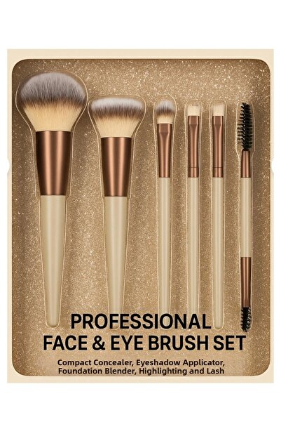 NO NAME مجموعة فرش مكياج مكونة من 6 قطع (أحمر الخدود - كونسيلر - كريم أساس - ...