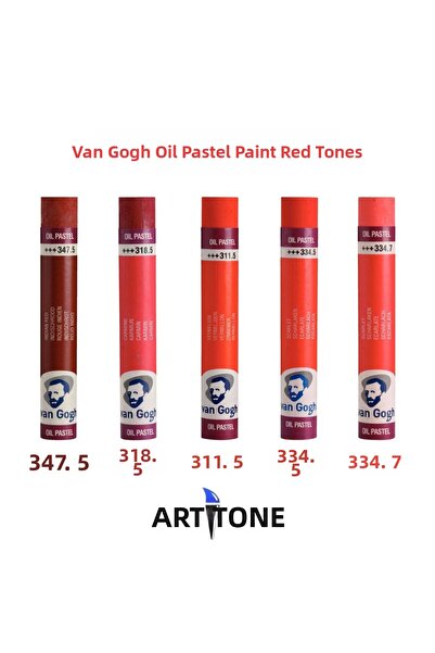 Talens Van Gogh Oil Pastel Set of 5 Red Shades – for Artists & Students