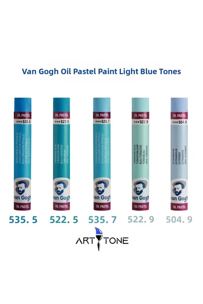 Talens Van Gogh Oil Pastel Set of 5 Light Blue Shades – for Artists & Students