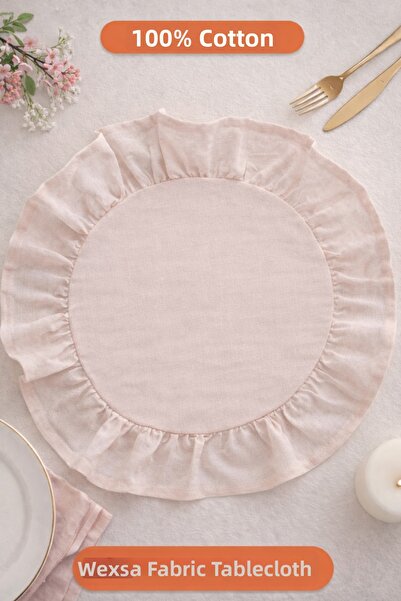 MUEV Țesătură americană din bumbac și in, stil boem, cu volane, 100% țesătură...