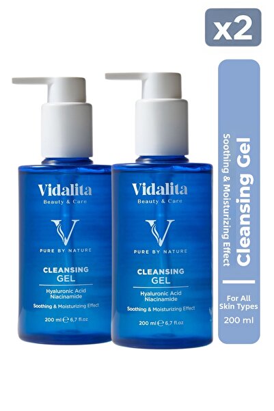 Vidalita Beauty & Care قطعتين من جل التنظيف 200 مل - منظف لطيف للوجه (حمض اله...