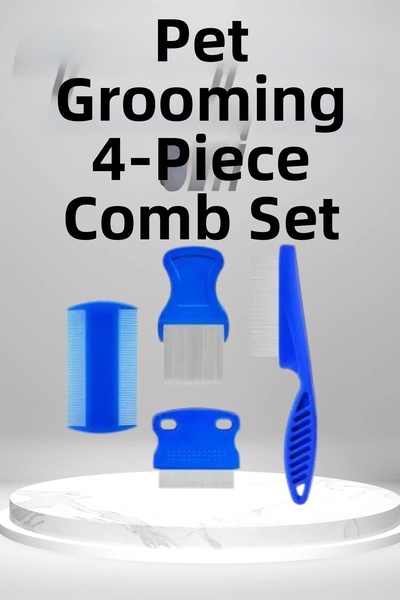 Epilons 4-Piece Pet Comb Set Cat Dog Lice Comb Set Flea Comb