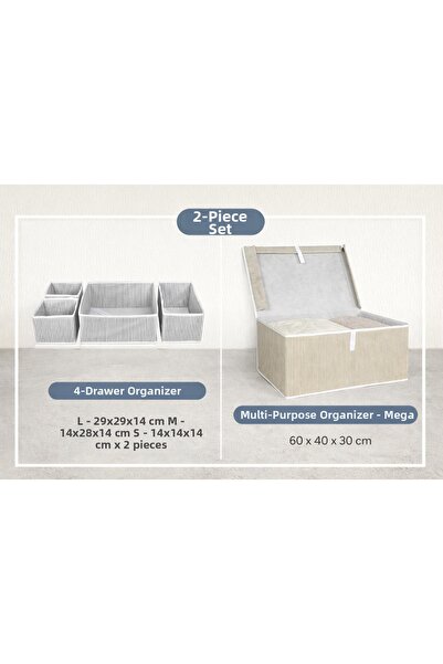 PONÇİK BEBEK 4-Drawer Organizer & Multi-Purpose Clothing/Storage Organizer Me...