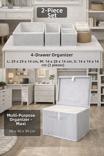 PONÇİK BEBEK 4-Drawer Organizer & Multi-Purpose Clothing/Storage Organizer Ma...