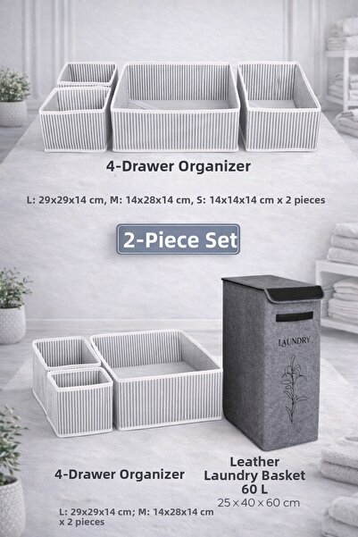 PONÇİK BEBEK 4-Drawer Organizer & Multi-Purpose Clothing/Storage Organizer Si...