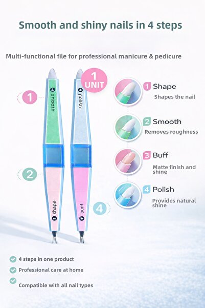 Sibelon مبرد أظافر متعدد الوظائف مع منظف وملمع للبشرة 1 قطعة