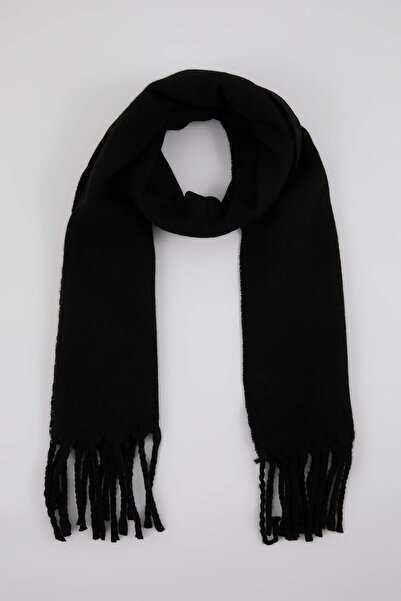 Trendyol Collection Eșarfă neagră din material subțire pentru femei TWOAW26AT...