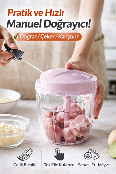 Berdina Home Ipli El Rondosu 5 Çelik Bıçaklı Büyük Boy Sebze Meyve Et Soğan K...