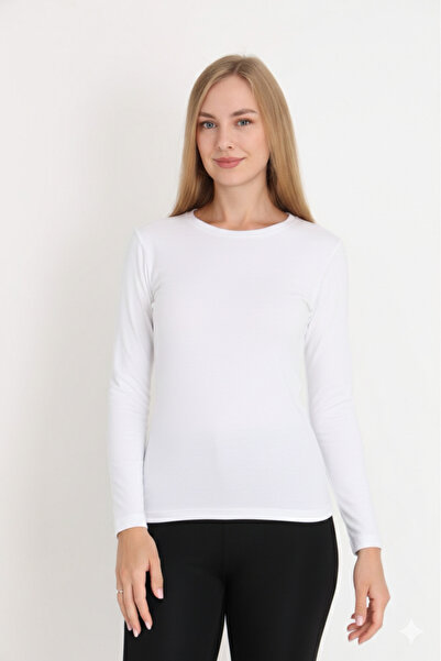 MissKATRE بدلة نسائية بيضاء بأكمام طويلة