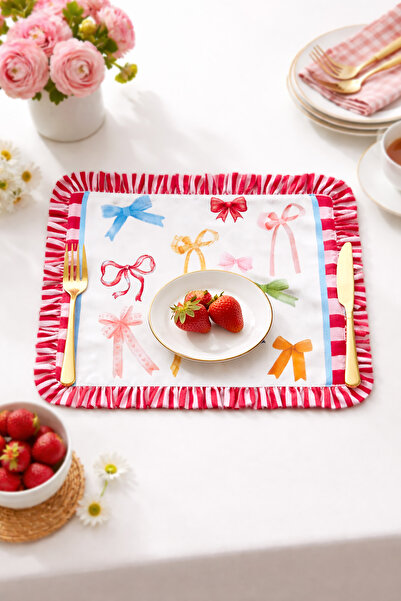 RİTMOHOME Fırfırlı, Etnik, Fiyonk Desenli, Dijital Baskılı, Renkli, Çizgili, ...