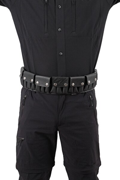 Genel Markalar Suni Deri Fişeklik - Savage - Kapaklı - Siyah - 12 CL