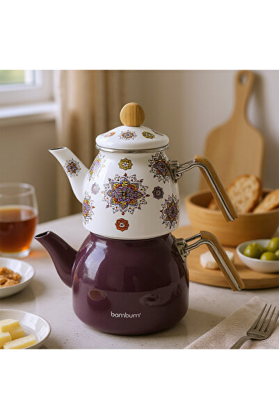 Bambum إبريق شاي مينا فريد من نوعه من Taşev باللون الأرجواني