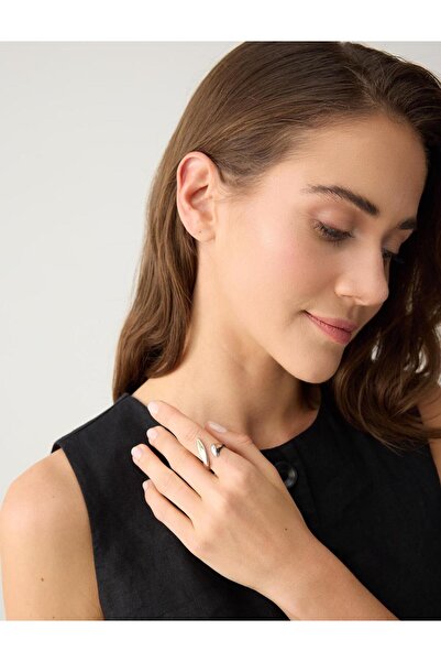 Jimmy Key Gümüş İki Renkli Modern Yüzük