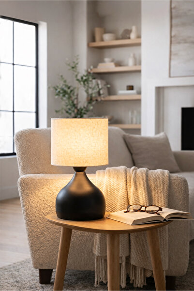 HOMİNG Milano Metal Cream Lampshade - Body and Crushed Fabric Ayd-3087