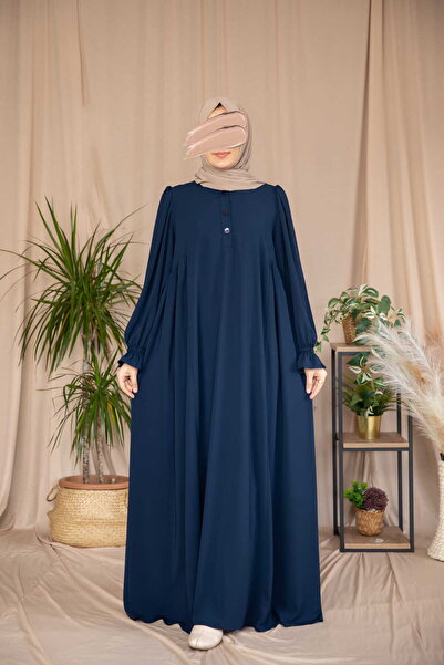 Nissra فستان أنكا نور مديني من الحرير بفتحة جانبية وربطة جانبية 150 سم أنكا25...