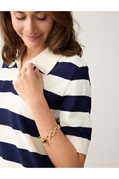 Jimmy Key Altın Rengi Aslan Figürlü Kalın Zincir Bileklik