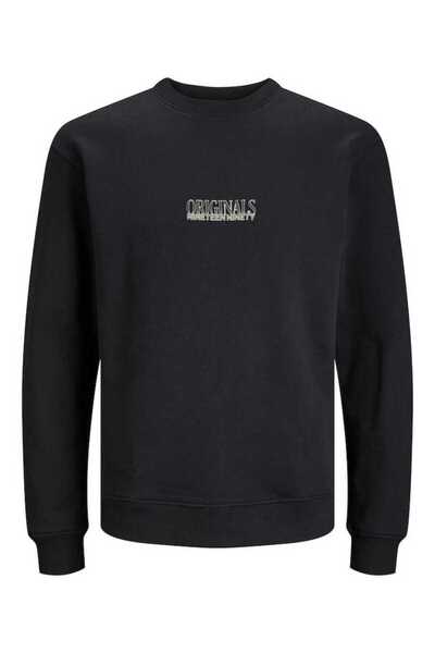 Jack & Jones 12246830-Fw Jorshadow Branding Sweat Crew Neck Blk Sweatshirt pe...