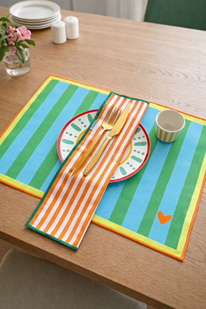 RİTMOHOME Kalpli, Bohem, Desenli, Baskılı, Renkli, Çizgili, Kenar Biyeli Amer...