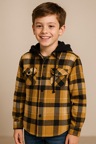Mutlu Kids Mutlu Kapüşonlu Kürk Astarlı Erkek Çocuk Gömlek