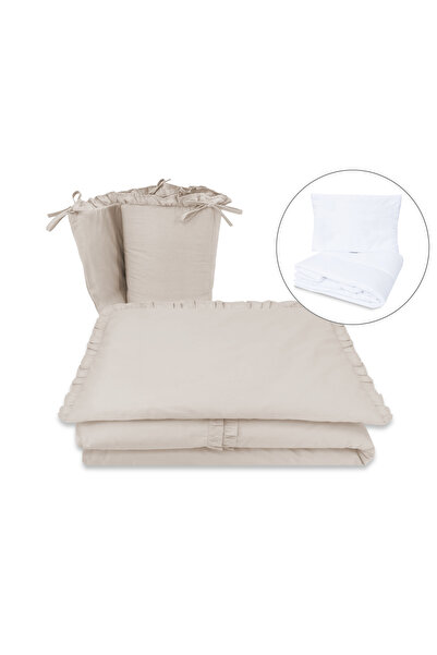 MimiNu Lenjerie patut cu 5 piese, MimiNu, Pentru patut 120x60 cm, Cu volanase...