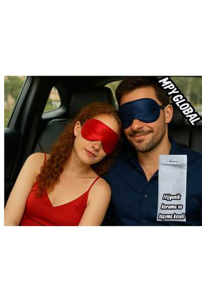 MPY GLOBAL Mască de dormit din satin de mătase 100%, bandă pentru ochi, set d...