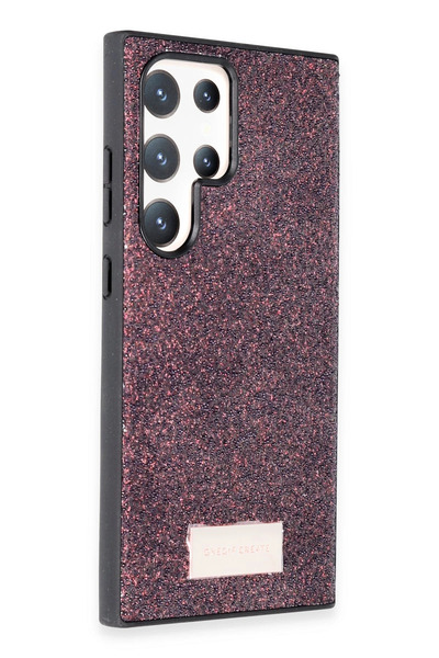 CT STONES غطاء سامسونج جالاكسي S23 الترا برايت لامع من ون جيف - بنفسجي غامق