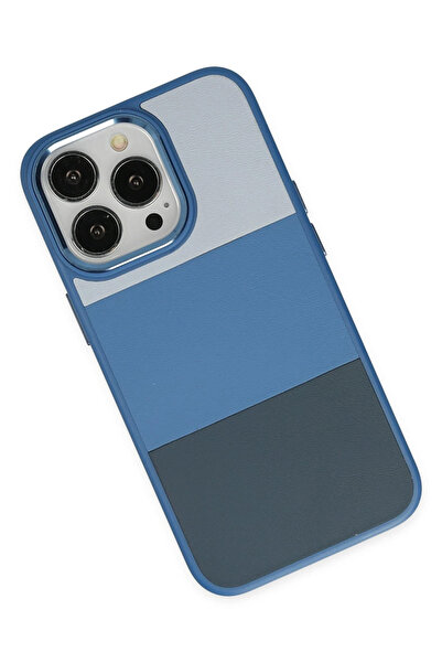 POYRAZ MARKET Newface iPhone 14 Pro Max Case King Cover - Light Blue-Navy Blue