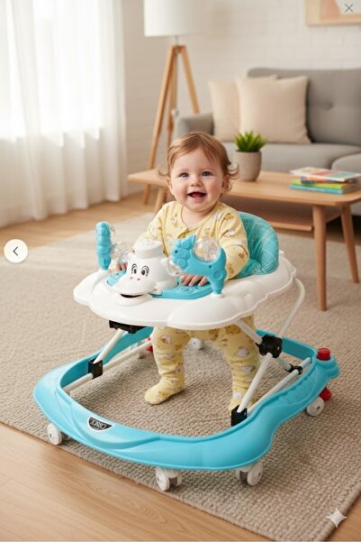 BebeMango Vak Vak Gri Müzikli Yürüteç Güvenli ve Eğlenceli Adımlar Devrilmeya...