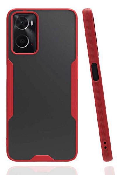 ZEMİRA HOME جراب نيو فيس لهاتف اوبو A96 سيليكون بلاتينيوم - أحمر