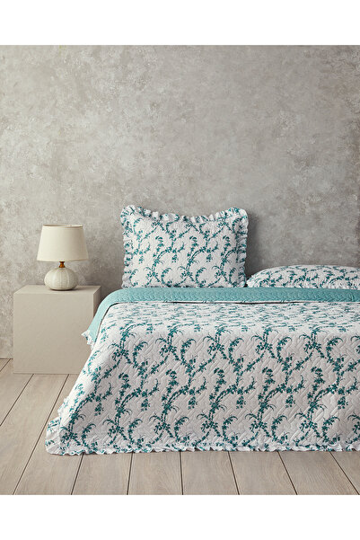 English Home Sada přehozů na postel Scroll Flowers, oboustranná, zelená