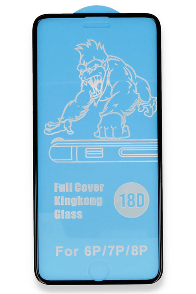 POYRAZ MARKET واقي شاشة زجاجي لهاتف آيفون 6 بلس 18D من نيو فيس - أسود