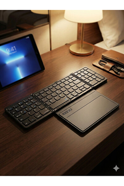Zilvana Katlanabilir Bluetooth Klavye + Touchpad Ultra Taşınabilir Type-C Şarj