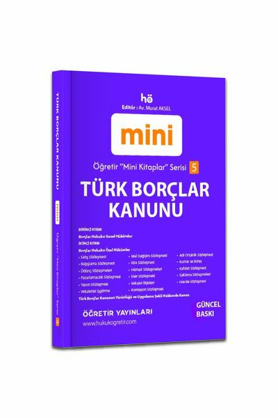 hukuk öğretir Türk Borçlar Kanunu Cep Kitabı - 2026 Öğretir Yayınları - Avuka...
