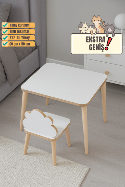 MESAVİSTA Çocuk Aktivite Masası, Etkinlik Masası, Montessori Düz Çalışma Masa...