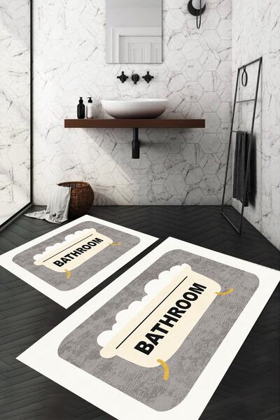 Decomia Home سجادة حمام مطبوعة رقمية مضادة للانزلاق وقابلة للغسل مكونة من قطع...