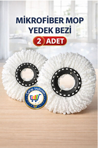 nistabolje 2 Adet Döner Başlıklı Mop Yedeği Mikrofiber Döner Paspas Yedek