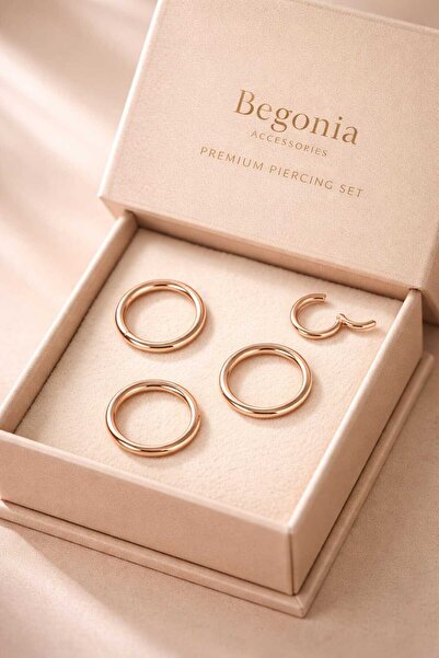 Begonia Accessories 316l Cerrahi Çelik Antialerjik Kıkırdak Tragus Helix Pier...