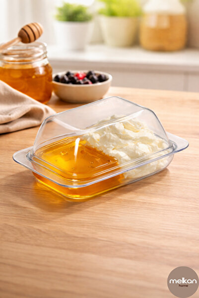 Melkan Home Transparent Butter Bowl with Lid - Practical Storage Container fo...