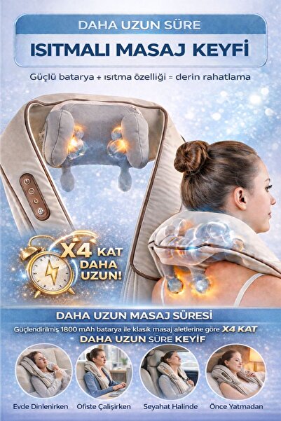 POLYGOLD Şarjlı Ovmalı Isıtmalı Boyun Sırtbel Omuz Cihazı Bacak Insan Eli Yoğ...