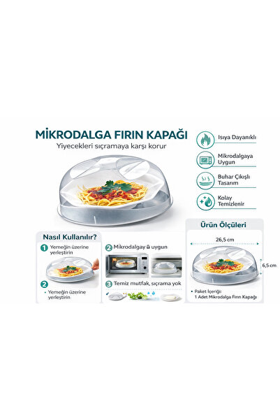 Helen's Home Mikrodalga Fırın Koruma Kapağı Isıya Dayanıklı Fırın Içi Kapak