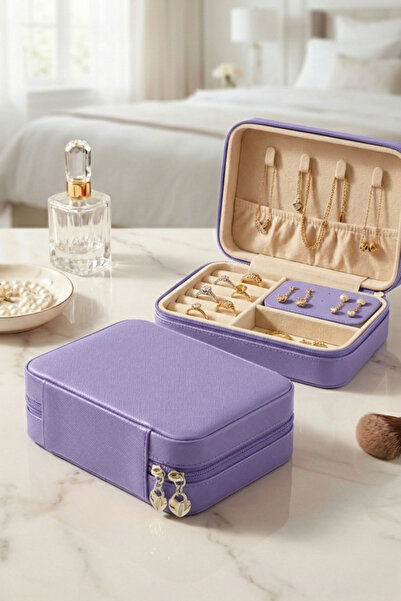 Morlay Luxury Large Size Jewelry Bag with Earring Holder, Velvet Interior Com...