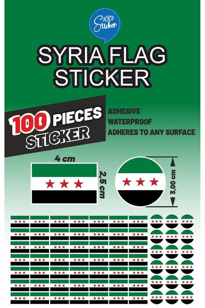1001 sticker ملصق علم سوريا