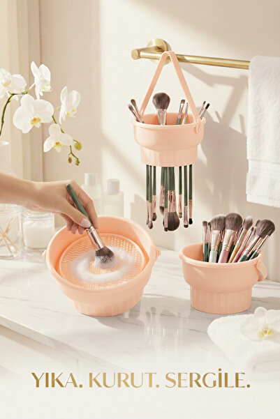 Morlay 3'1 Поміж Макіяж Пензель і Губка Чищення Мат - Косметичний Органайзер