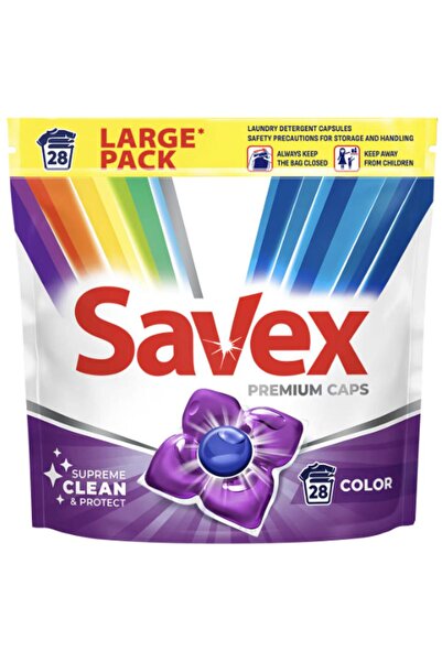 SAVEX Detergent Capsule Premium Caps Color, 28 Spalari