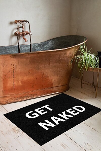 Decomia Home Yıkanabilir Yazılı Banyo Halısı Paspası Tek Parça(60x100) Dc-8032