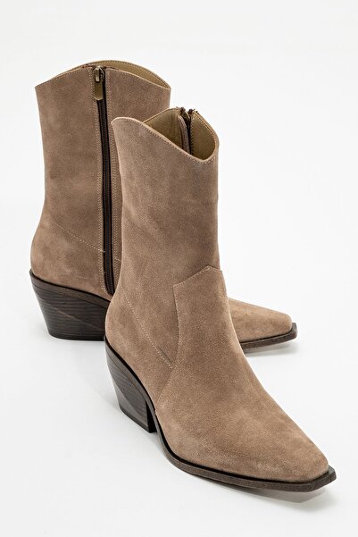 Zeynep Sıradağlı Farly Deri Kadın Bot Vizon Süet