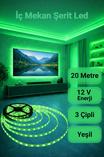 ga gözde aydınlatma 20 m ◆ Şerit Led Yeşil Işık ◆ İç Mekan ◆ Yüksek Lümen ◆ E...