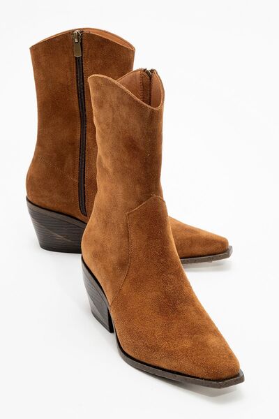 Zeynep Sıradağlı Farly Leather Women's Boots Tan Suede
